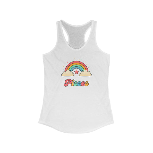 Pisces Cosmic Cutie Rainbow Tank – Retro Astrology Shirt