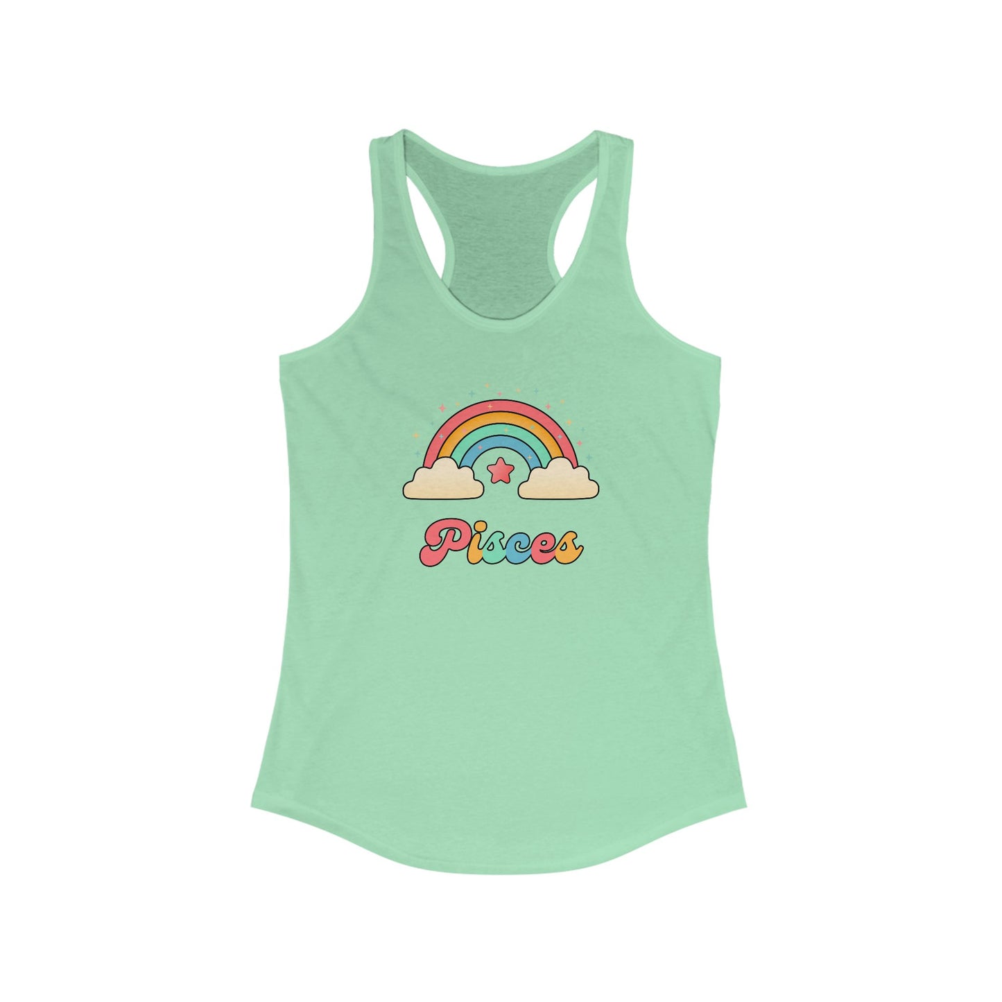 Pisces Cosmic Cutie Rainbow Tank – Retro Astrology Shirt