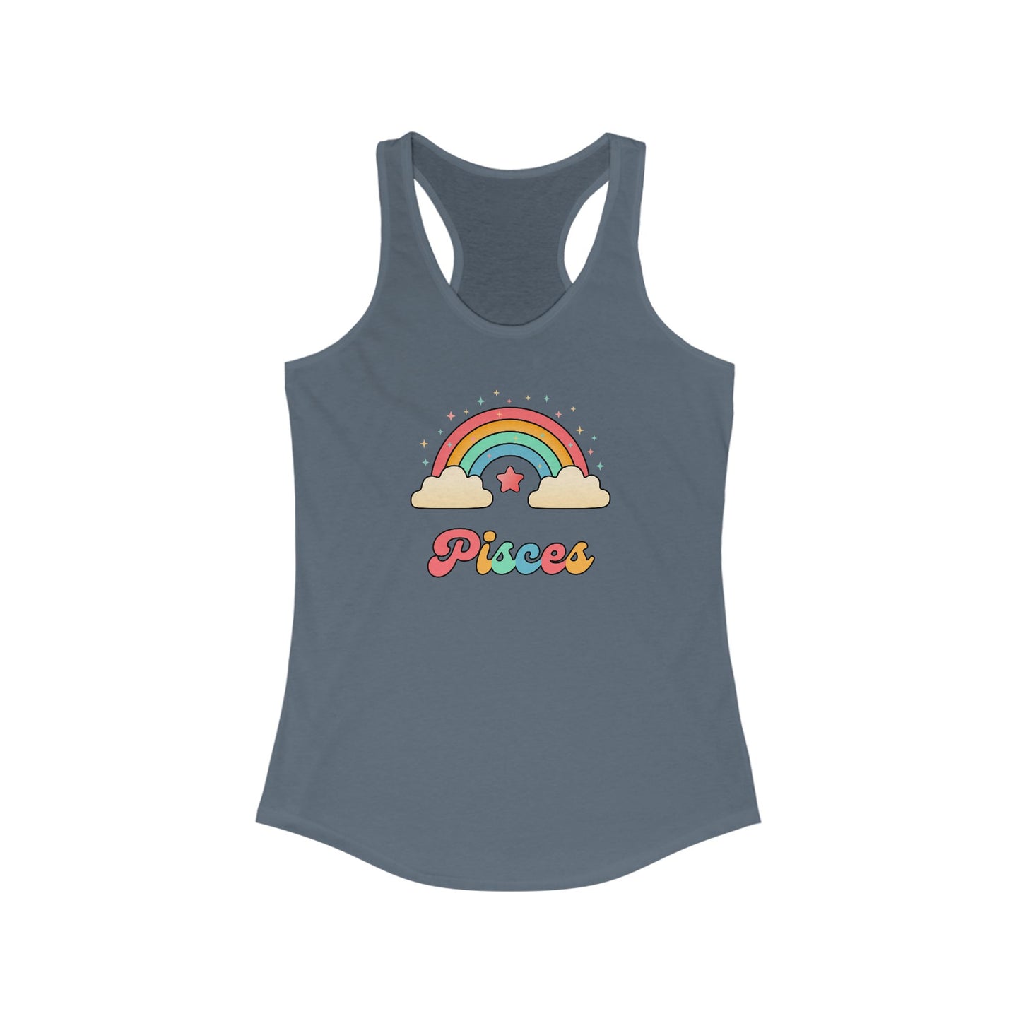 Pisces Cosmic Cutie Rainbow Tank – Retro Astrology Shirt