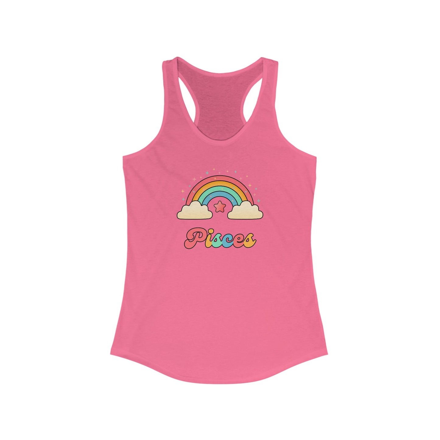 Pisces Cosmic Cutie Rainbow Tank – Retro Astrology Shirt