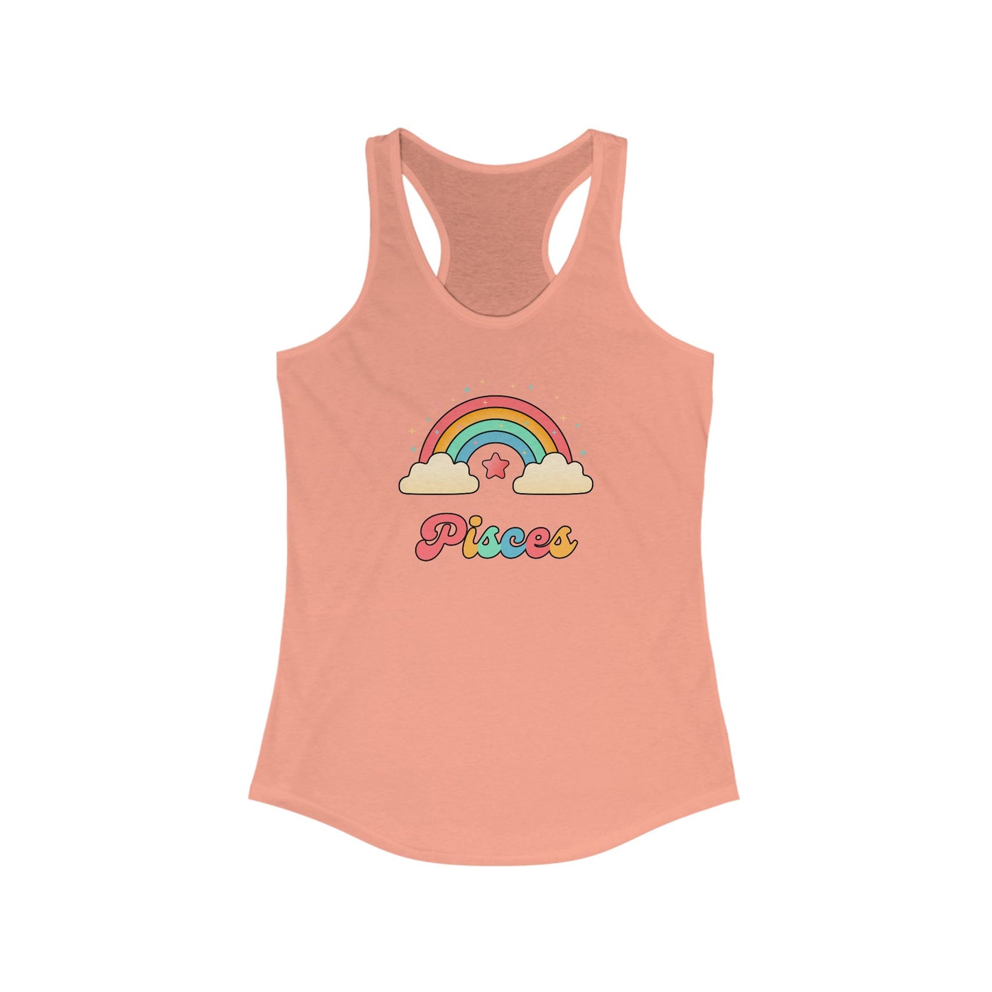 Pisces Cosmic Cutie Rainbow Tank – Retro Astrology Shirt