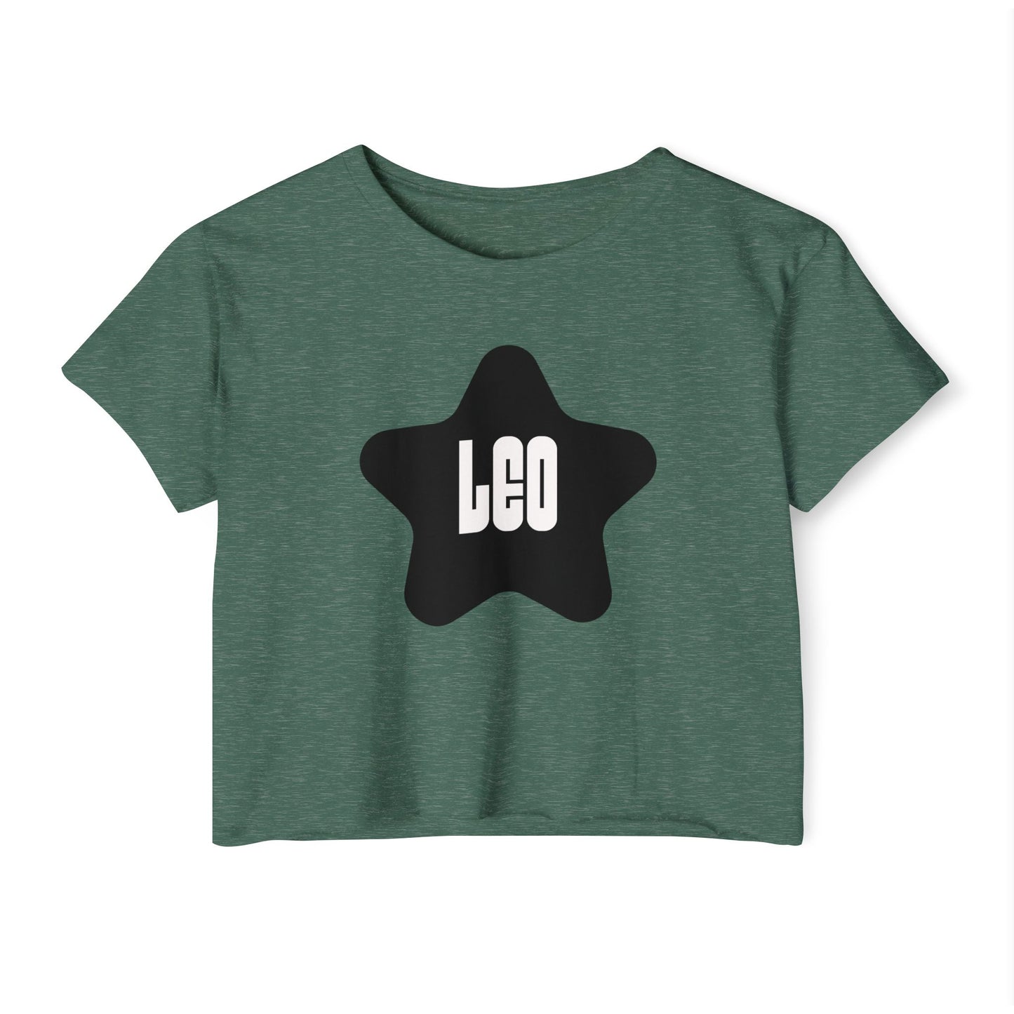 Leo Black Star Crop Top – Retro Zodiac Tee