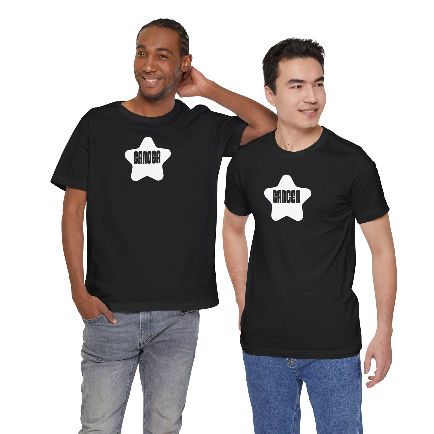 Cancer Dark Mode Star Tee – White Star Cancer Zodiac T-Shirt