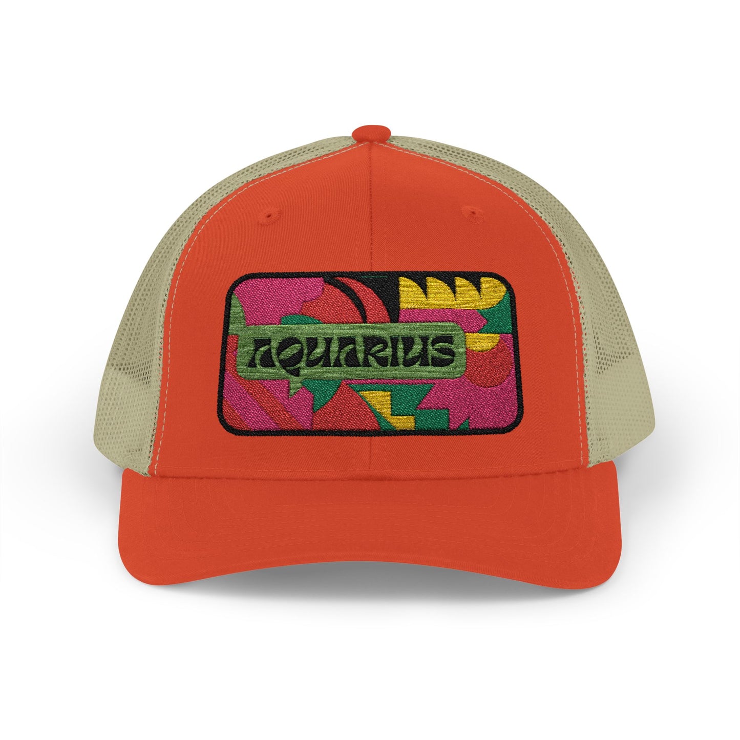 Aquarius Trucker Hat - Retro Astrology Snapback Cap - Embroidered Horoscope Hat