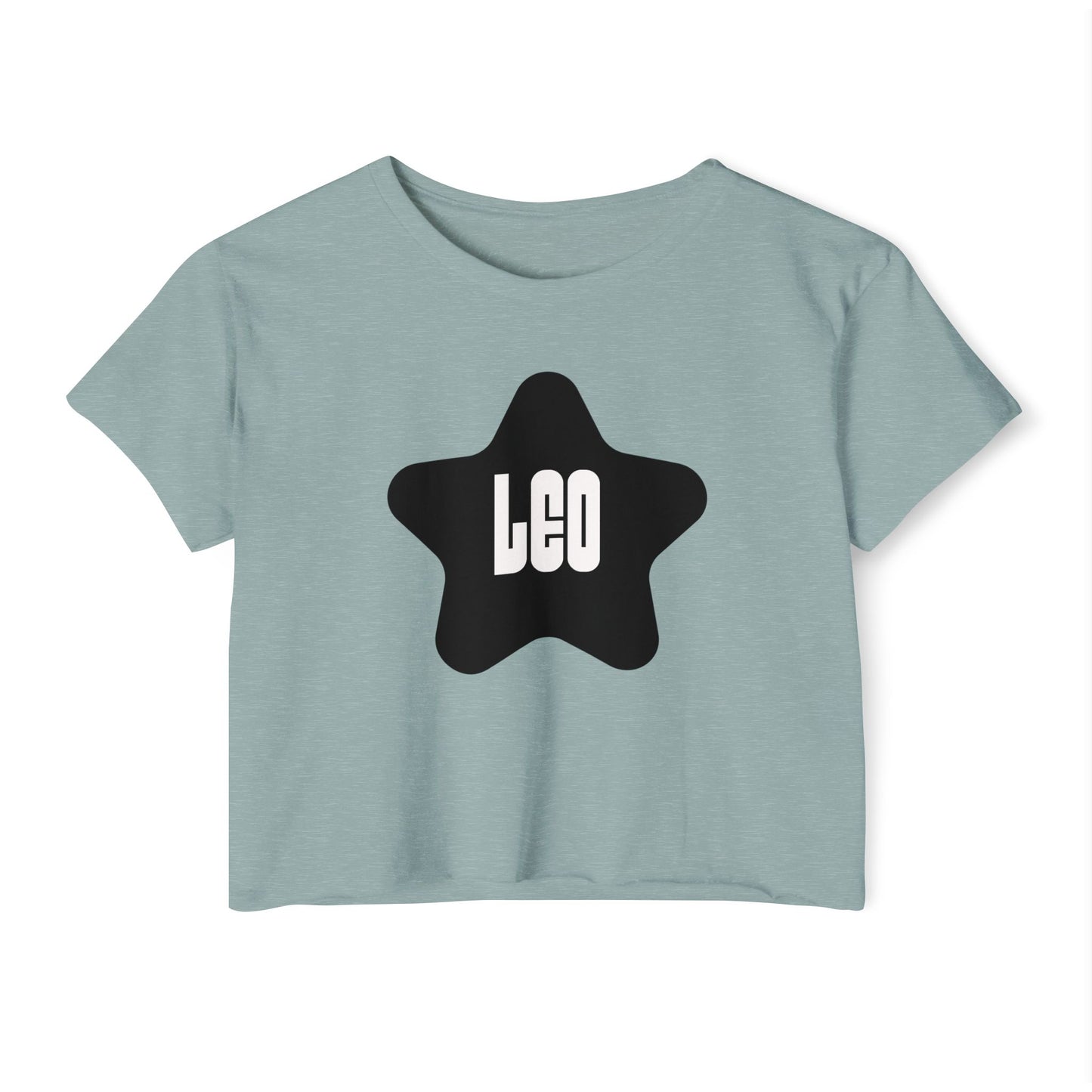 Leo Black Star Crop Top – Retro Zodiac Tee