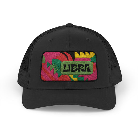 Libra Trucker Hat - Retro Astrology Snapback Cap - Embroidered Horoscope Hat