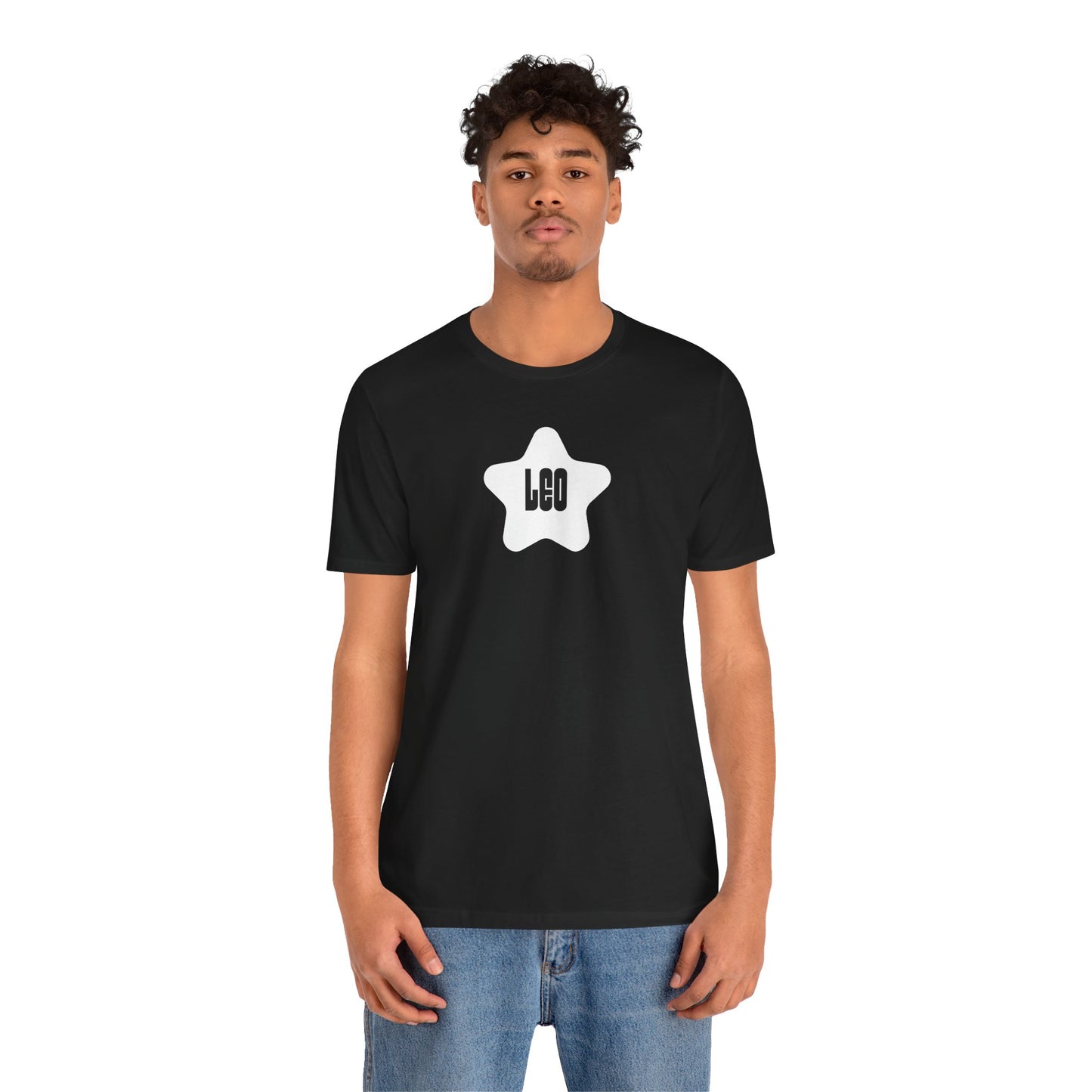 Leo Dark Mode Star Tee – White Star Leo Zodiac T-Shirt