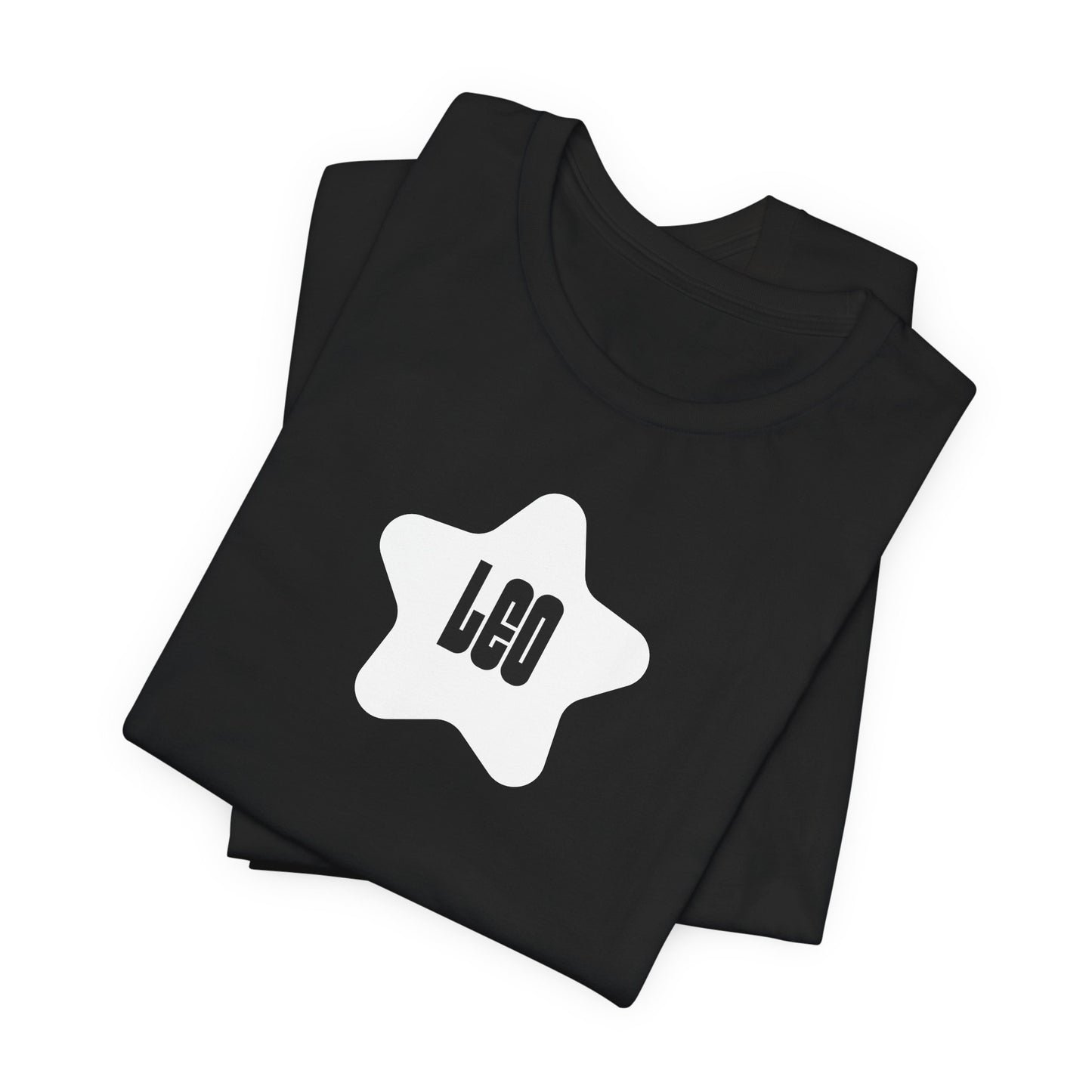 Leo Dark Mode Star Tee – White Star Leo Zodiac T-Shirt