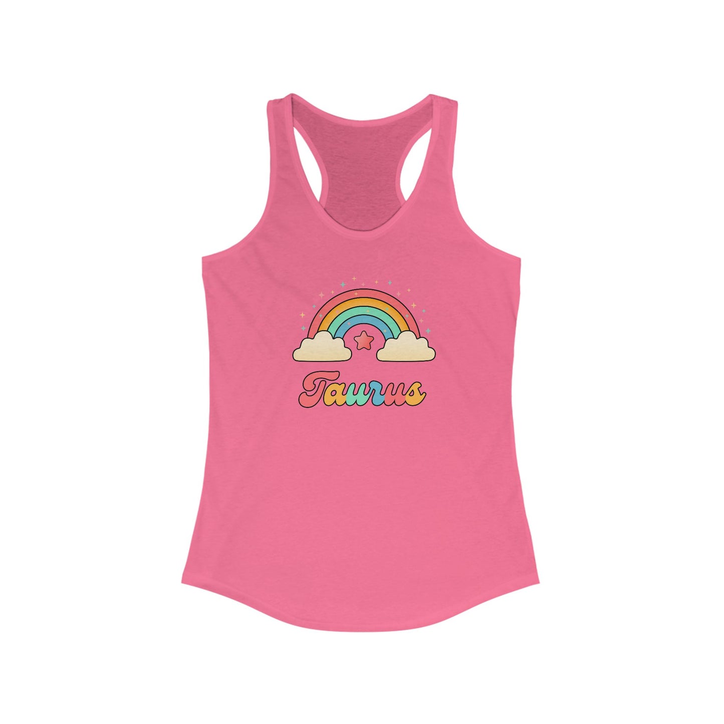 Taurus Cosmic Cutie Rainbow Racerback Tank – Retro Astrology Shirt