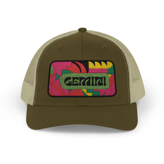 Gemini Trucker Hat - Retro Astrology Snapback Cap - Embroidered Horoscope Hat