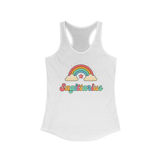 Sagittarius Cosmic Cutie Rainbow Racerback Tank – Retro Astrology Shirt