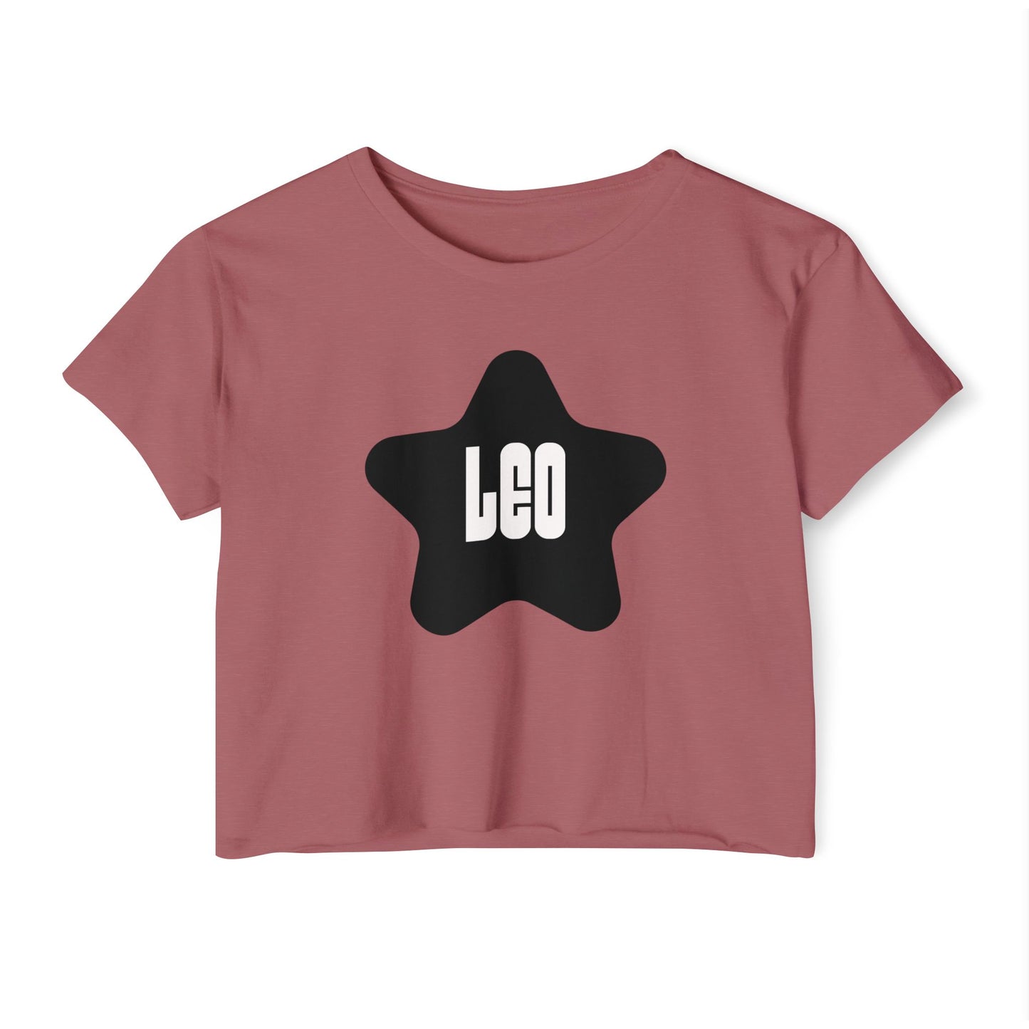 Leo Black Star Crop Top – Retro Zodiac Tee