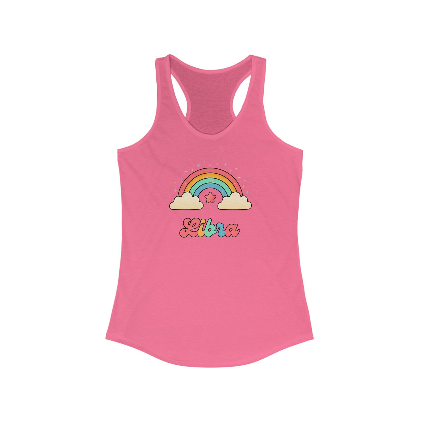 Libra Cosmic Cutie Rainbow Tank – Retro Astrology Shirt