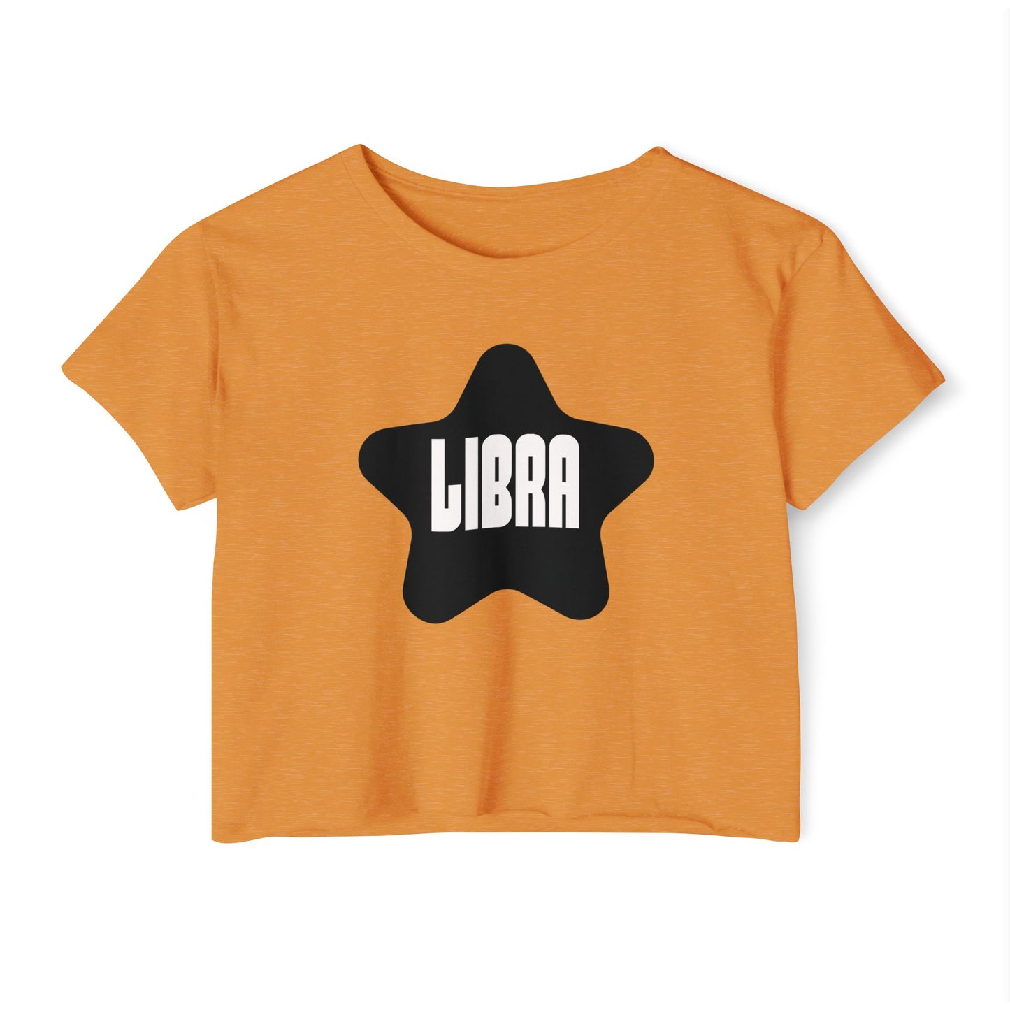 Black Star Libra Crop Top Women's Astrology T-Shirt Libra Zodiac Star Shirt