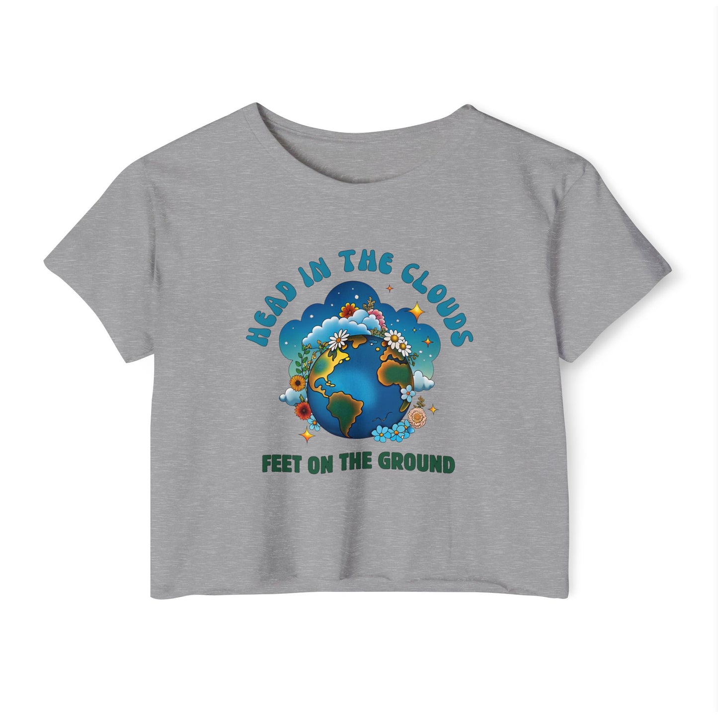 Grounded Dreamer Crop Top - Retro Earth Lover Tee