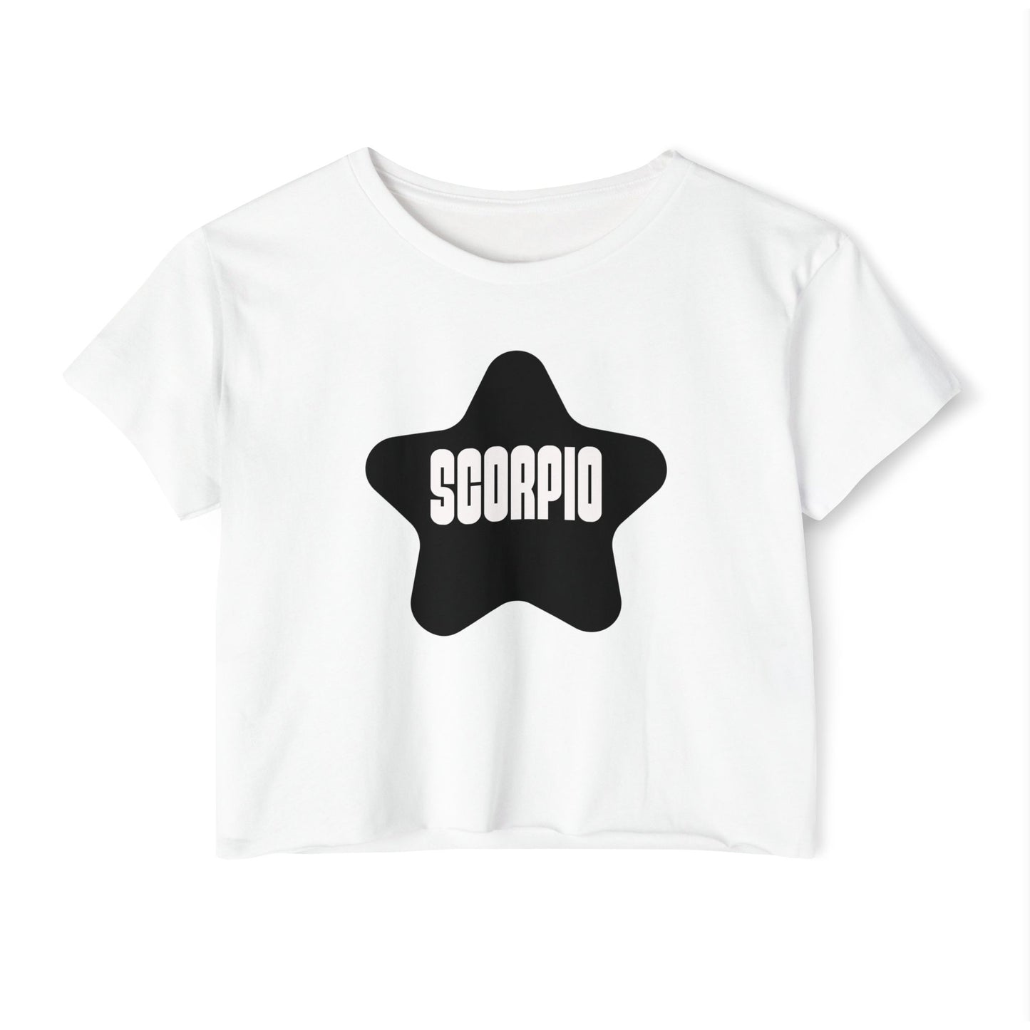 Black Star Scorpio Crop Top Women's Astrology T-Shirt Scorpio Zodiac Star Shirt