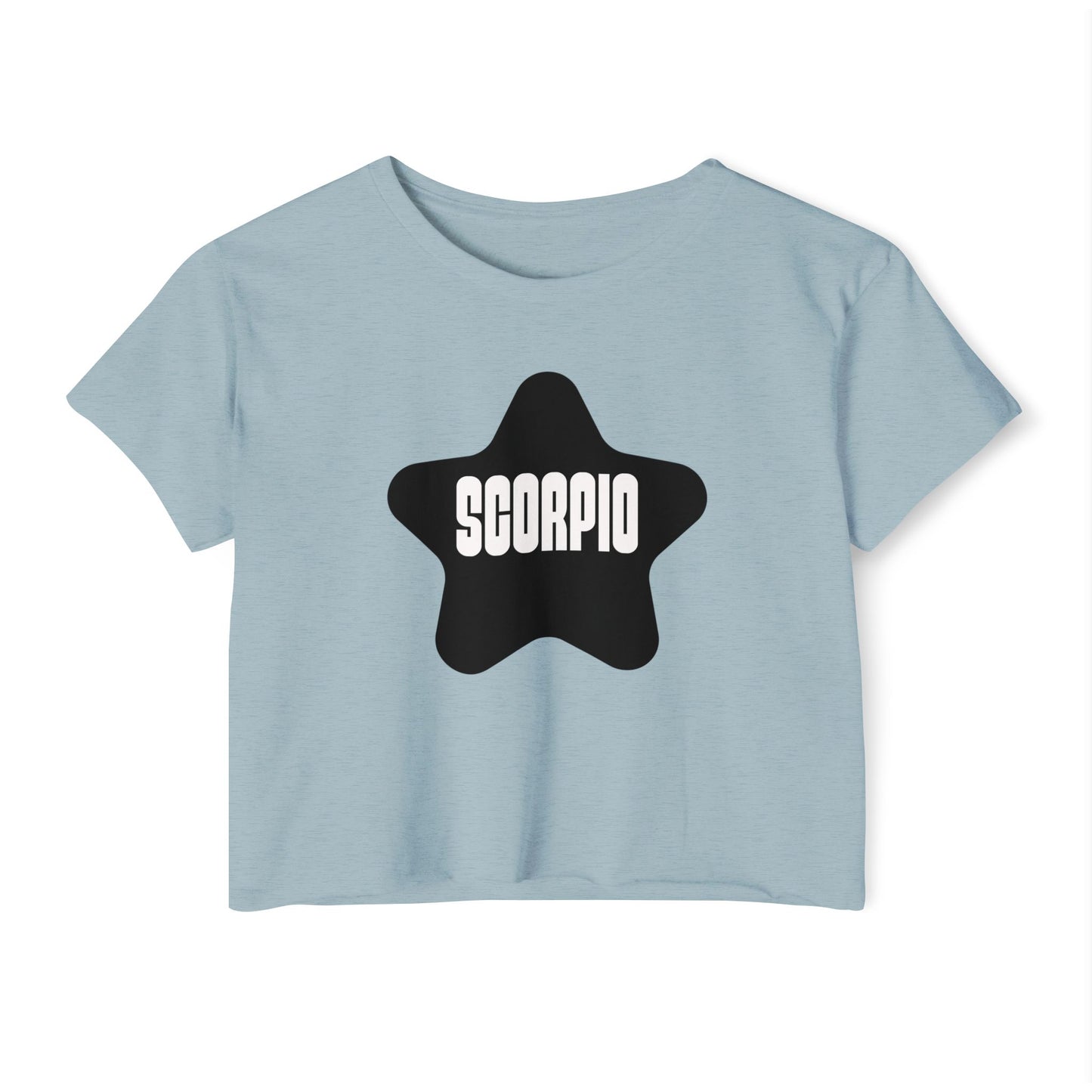 Black Star Scorpio Crop Top Women's Astrology T-Shirt Scorpio Zodiac Star Shirt