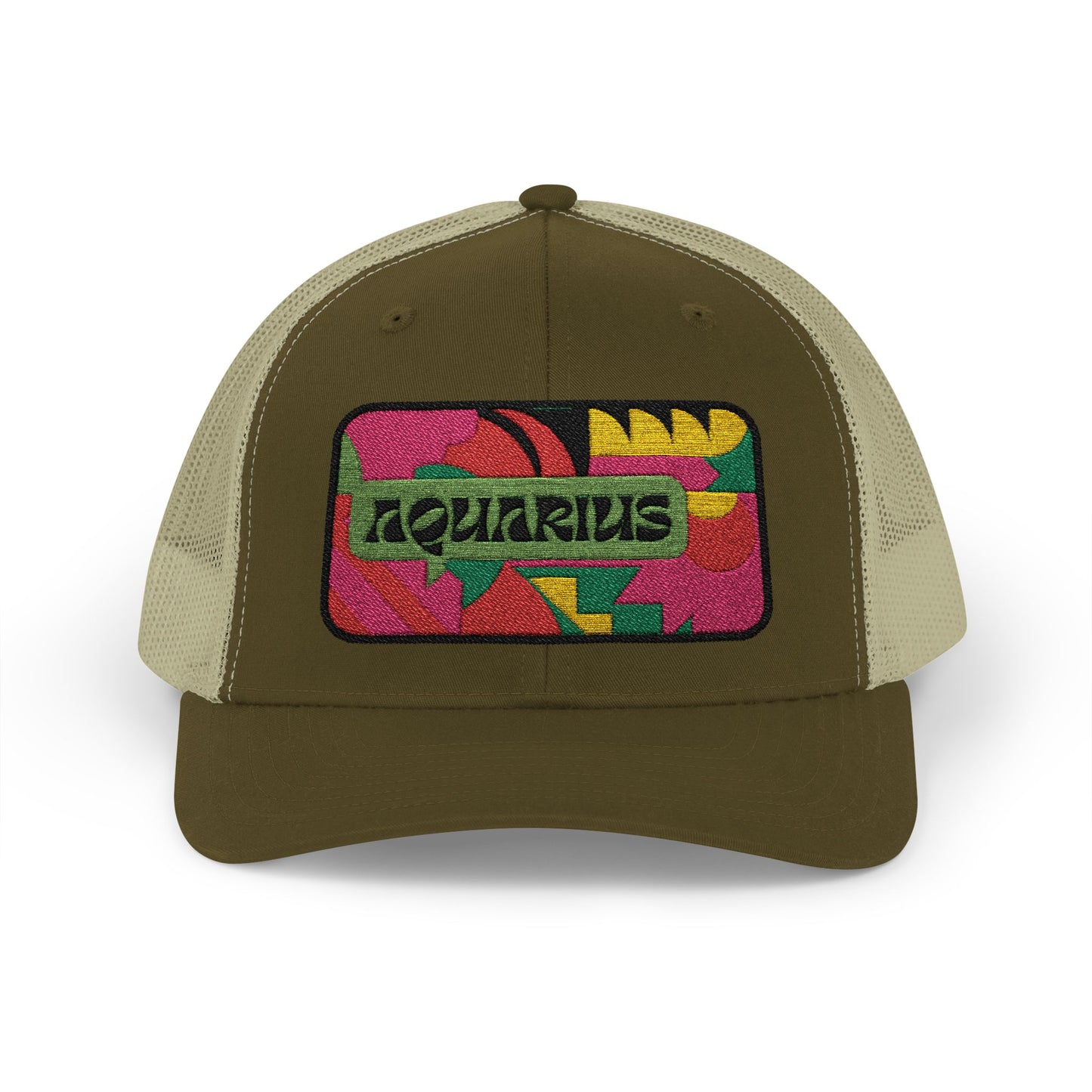 Aquarius Trucker Hat - Retro Astrology Snapback Cap - Embroidered Horoscope Hat