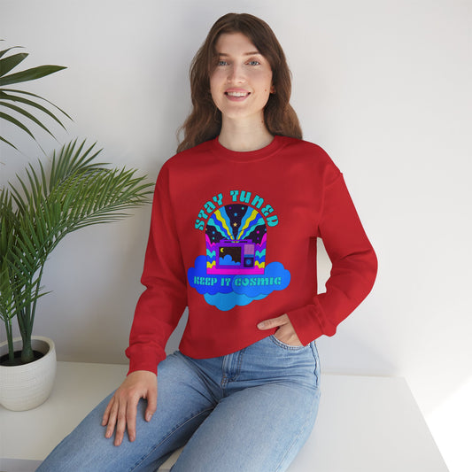 Stay Tuned Cosmic Retro Sweatshirt - Dayglow Celestial Crewneck