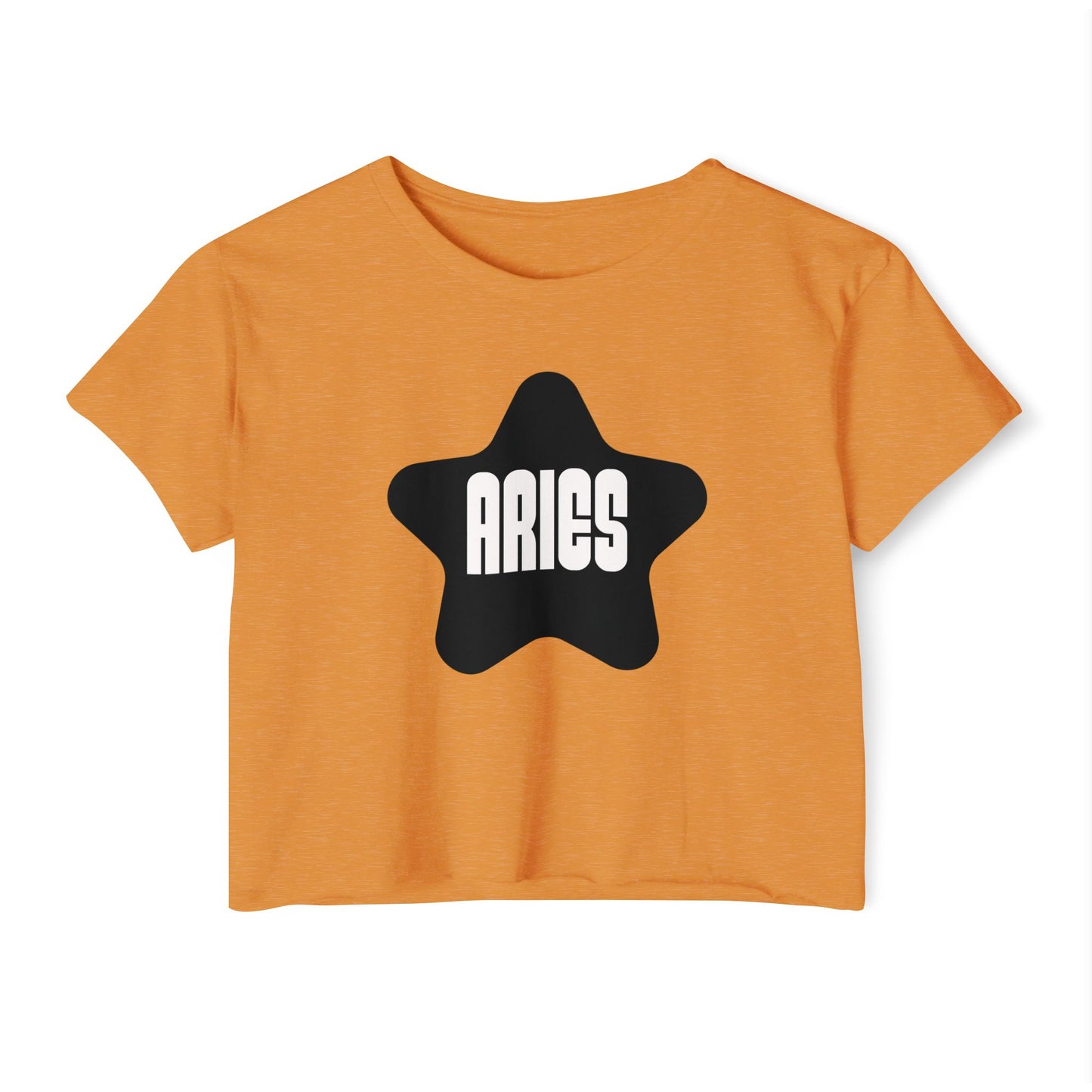 Aries Black Star Crop Top – Retro Zodiac Tee