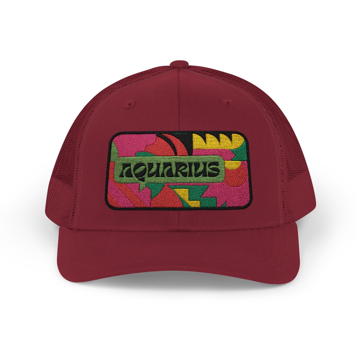 Aquarius Trucker Hat - Retro Astrology Snapback Cap - Embroidered Horoscope Hat