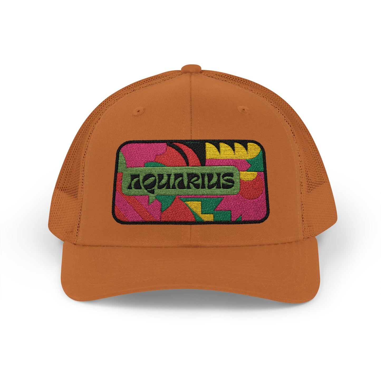 Aquarius Trucker Hat - Retro Astrology Snapback Cap - Embroidered Horoscope Hat