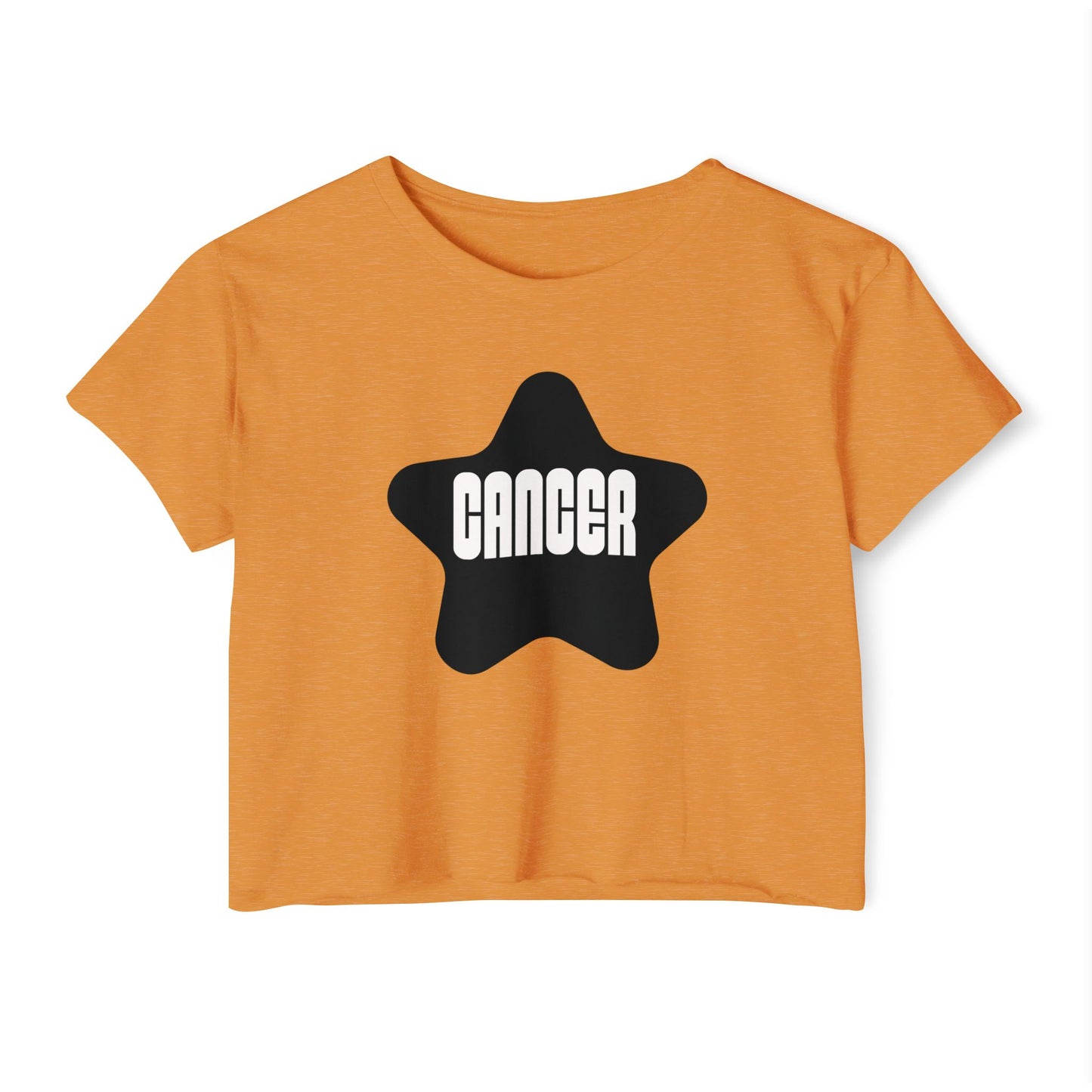 Cancer Black Star Crop Top – Retro Zodiac Tee