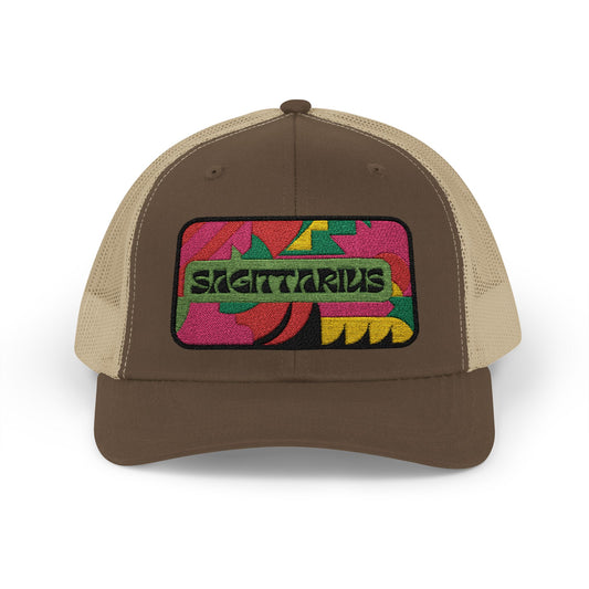 Sagittarius Trucker Hat - Retro Astrology Snapback Cap - Embroidered Horoscope Hat